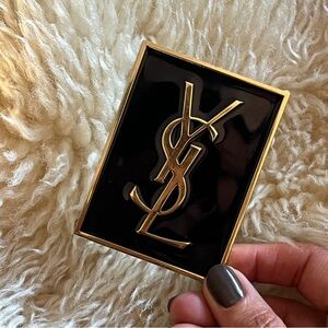 VINTAGE YSL HAND MIRROR YVES SAINT LAURENT BLACK GOLD COMPACT MIRROR 80s 90s Y2K